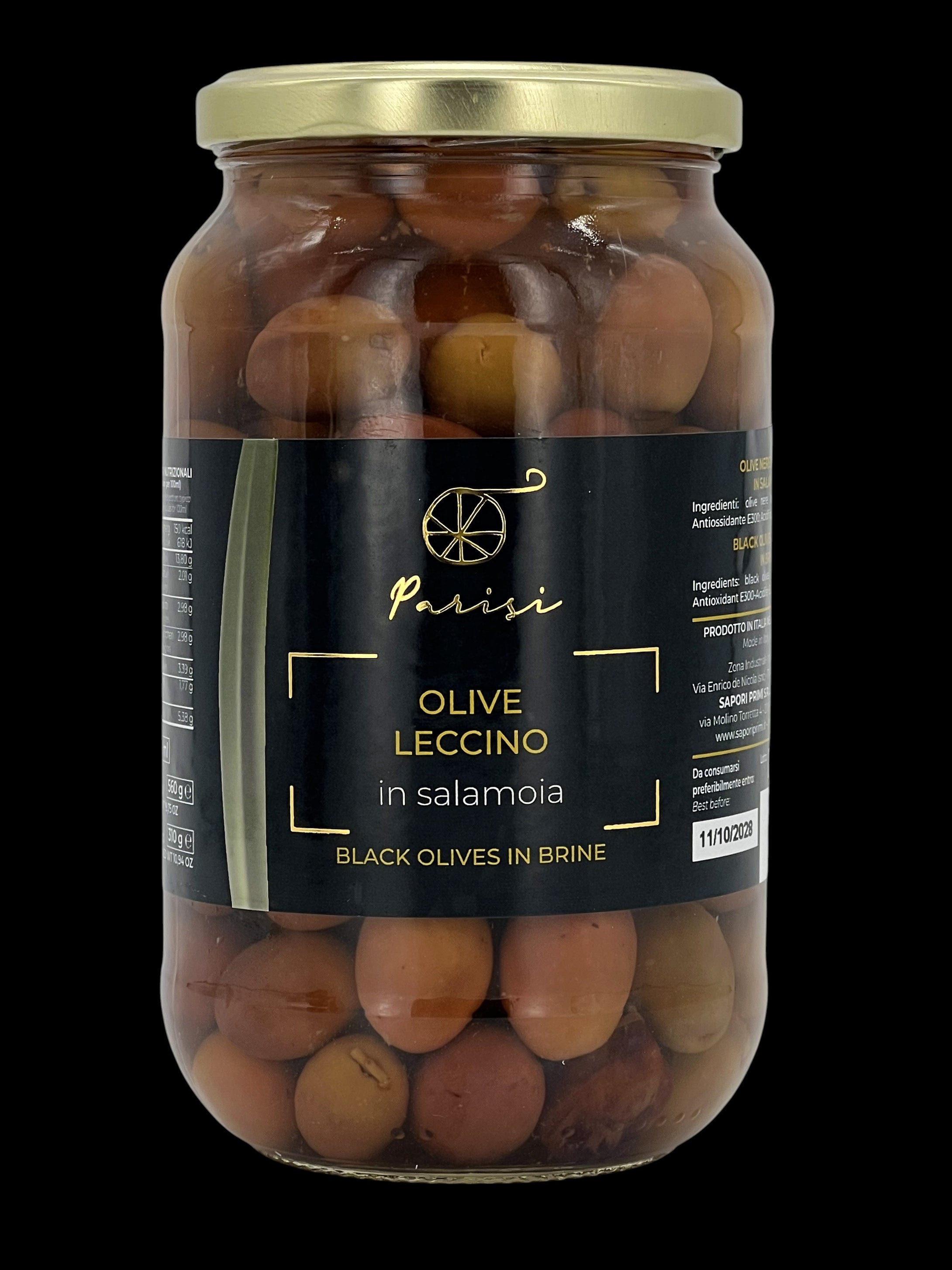 Olive Leccino in salamoia in vaso da 580 gr