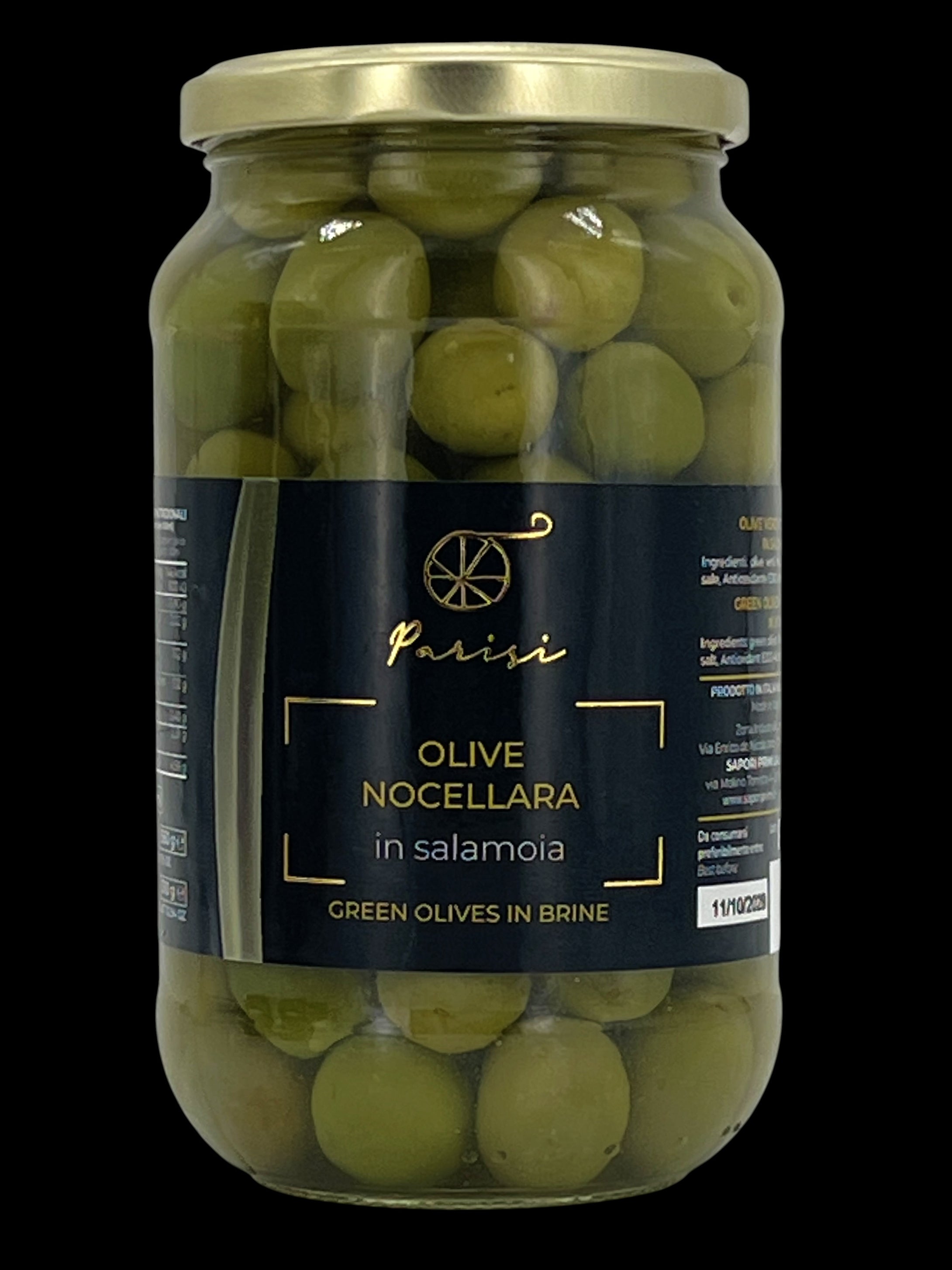 Olive Nocellara in salamoia in vaso da 580 gr